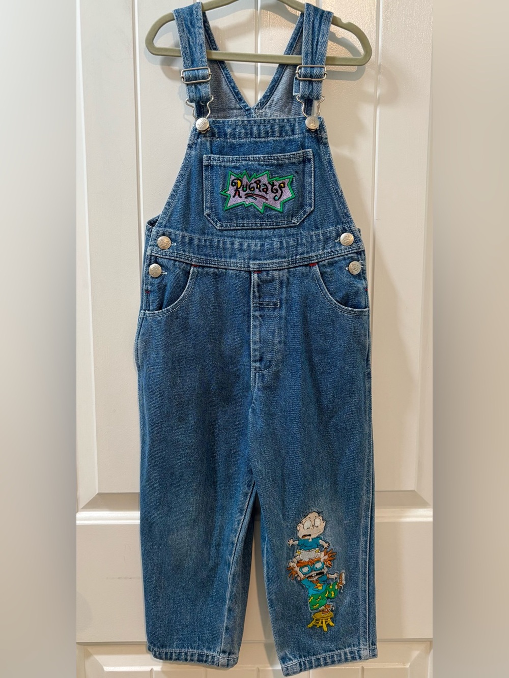 Vintage 1998 Nickelodeon Rugrats Denim Overalls Size 4T Tommy And Chuckie